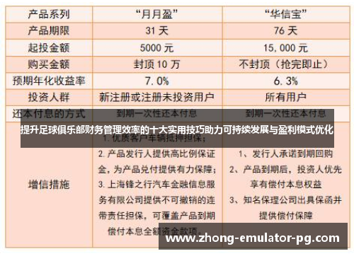 提升足球俱乐部财务管理效率的十大实用技巧助力可持续发展与盈利模式优化